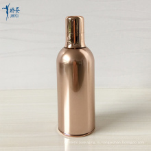 Безвоздушная бутылка из розового золота на 100 мл с распылительным насосом